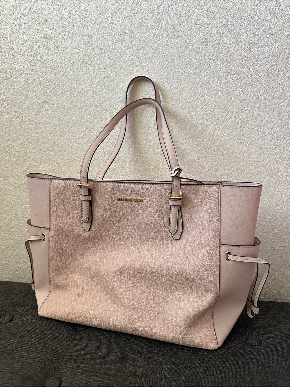 Michael Kors Blush Signature Tote with Dual Top Handles